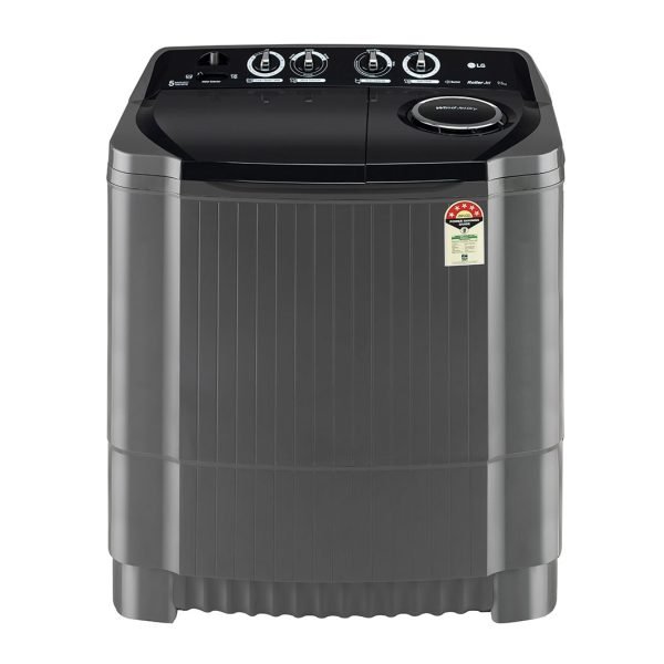 LG 9.5Kg, Semi Automatic Top Load Washing Machine, , Roller Jet Pulsator + Soak, Rat Away, Middle Black