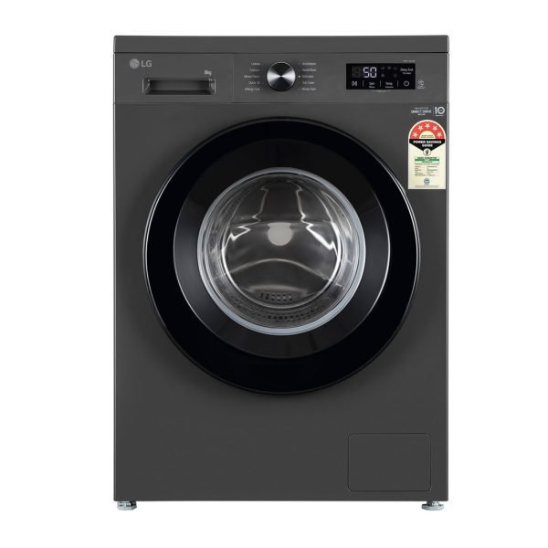 LG 8KG Front Load Washing Machine, Inverter Direct Drive, Middle Black