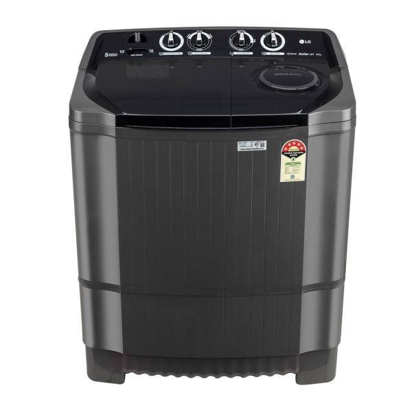 LG 8Kg Semi Automatic Top Load Washing Machine, Roller Jet Pulsator + Soak, Middle Black